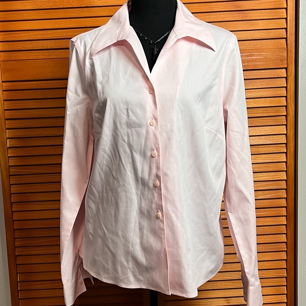 Jones Wear Baby Pink Long Sleeve Blouse